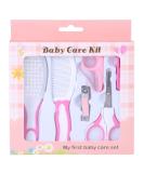6pcs Baby Grooming Kit | Nursery Care Set with Safety Cutter, Hair Brush, Nail Kit for Baby Health and Grooming - Pink - Buy Online on GoSupps.com
