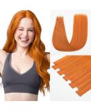Hotlulana 100% Real Hair Tape Extensions - Orange Skin Weft 20 Inch Soft & Invisible 10 Pack - Buy Online on GoSupps.com