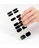 Semi Cured Gel Nail Strips - 20pcs Gel Nail Wraps - Glitter Black Mix Color Long Lasting Gel Nail Polish Strips Manicure Set Stickers with UV Light Required (Glitter Black) - Buy Online on GoSupps.com