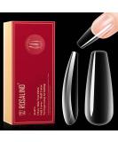 Rosalind Ballerina Nail Tips - 504pcs Clear Gel Fake Nails Full Cover 12 Sizes Long Coffin Shape for Women - Soft Acrylic Nail Art Accessories - Buy Online on GoSupps.com