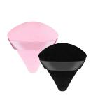 Set of 2 Premium Powder Puffs - Soft Triangle Makeup Sponges for Quick & Easy Application in Black & Pink - Buy Online on GoSupps.com