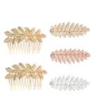 Leaf Hair Clip Set - 5 PCS Metal Wire Teeth Hair Comb for Women & Bridal Hair, Wedding Hair Combs Decoration - Buy Online on GoSupps.com