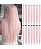 16Pcs Pink Clip in Hair Extensions 22 Inch - Colorful Highlights Hairpieces for Girls & Women - Heat-Resistant Synthetic Hair Accessories - Party Hair Decor - Buy Online on GoSupps.com