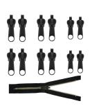 12-Piece Zipper Slider Replacement Set | Removable Zipper Pull for Jackets Suitcases & Backpacks - Black - Buy Online on GoSupps.com