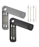Reusable Cotton Swabs 4 Pcs Silicone Double Tipped Buds - Black & Grey (Storage Clearance Sale) - Buy Online on GoSupps.com
