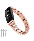 Dilando Stainless Steel Metal Link Band for Fitbit Inspire 2 - Rose Gold Adjustable Wristband Bracelet for Women - Buy Online on GoSupps.com