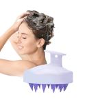 Buy PHAVESAS Scalp Massage Brush | Silicone Shampoo Brush for Head Massage & Improved Blood Circulation - Purple & White - Buy Online on GoSupps.com