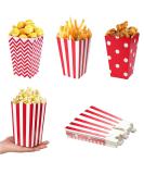 Ouoqi Popcorn Bags - 36 Striped Snack Boxes for Parties Birthdays & Weddings - Red Wave Pattern Candy Bar Bags - Buy Online on GoSupps.com