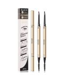 Docolor Waterproof Micro Eyebrow Pencil Duo, Soft Brown & Black - 2 Pack - Buy Online on GoSupps.com