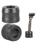 Linkidia Aluminum Alloy Shaving Rack for Men - 22mm Razor Stand Compatible with Heated Razors - Dark Gray - 2-Piece Bathroom Organizer - Buy Online on GoSupps.com