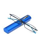 Buy Hubeye Portable Metal Reading Glasses - Flexible Light Vision Feather Hinge Classic Unisex Design with Case 1.00 Diopter (Blue) - Buy Online on GoSupps.com