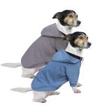 Hualisiji Dog Hoodie Sweater - Warm & Lightweight Chihuahua Clothing | Soft Textured Dog Sweater for Small Dogs (M Gray + Haze Blue) - 2PCs - Buy Online on GoSupps.com