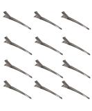 12-Pack Metal & Plastic Hair Clips for Hairdressers - 8.5 cm Silver Clips for Professional Hair Styling - Buy Online on GoSupps.com