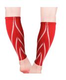 Calf Compression Sleeve for Men & Women - Breathable Neoprene Fabric for Shin Splints Support - Ideal for Running, Cycling & Hiking - Red (M) - Buy Online on GoSupps.com