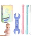Bite Tube Baby Set - 4 Food-Grade Silicone BPA-Free Teething Tubes with Cleaning Brush | Hohle Bite Tubes for Babies | Safe & Soothing Bite Rings - Buy Online on GoSupps.com