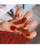 Vatocu Christmas Red False Nails - Snowflake, Elk, Snowman Design | Short Press on Acrylic Stick on Nails for Women (24pcs) - Buy Online on GoSupps.com