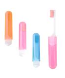 Travel Toothbrush Set - 3 Portable Mini Toothbrushes with Cases | Perfect for Camping Hiking & School | Blue Pink & Orange - Buy Online on GoSupps.com