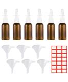 JORTMRD 6-Pack 30ml Empty Glass Nasal Spray Bottles - Refillable Fine Mist Sprayers with Funnel & Blank Labels for Perfume & Salt Water - Buy Online on GoSupps.com