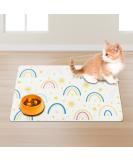 Solday Pet Food Mat for Dogs & Cats - 50x30cm Waterproof Silicone Bowl Pad with Rainbow Pattern - Non-Slip Feed Mat (Ivory) - Buy Online on GoSupps.com