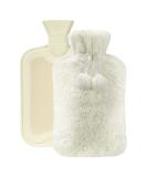 Vicloon 2L Hot Water Bottle with Soft Fluff Cover - Neck & Waist Warmth and Comfort - Ideal Gift for Birthday, Christmas, Father's & Mother's Day - Beige - Buy Online on GoSupps.com