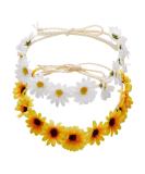 zYoung 2 Pcs Fashion Flower Headband Sunflower Hair Wreath Festival Hair Band Bridal Headpiece - Buy Online on GoSupps.com
