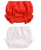 AYIYO Unisex Toddler Diaper Cover - Linen Bloomer Shorts 2Pcs for Newborn Babies 3-9 Months Red+White - Buy Online on GoSupps.com