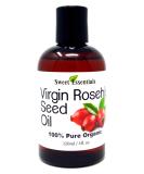 Organic Unrefined Virgin Rosehip Oil 4oz | 100% Pure Cold-Pressed Oil for Face & Skin | Heals Dry Skin Fine Lines & Acne Scars | Imported from Chile - Buy Online on GoSupps.com