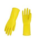Vgo Reusable Long Sleeve Household Cleaning Gloves - Yellow (Small, 1 Pair) | Extra Thickness for Kitchen, Working, Painting, Gardening, and Pet Care - Buy Online on GoSupps.com
