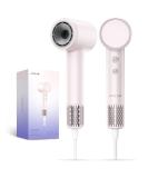 ANLAN Ion Hair Dryer - 120 000 RPM Brushless Motor 100 Million Negative Ions Quick Drying & Intelligent Temperature Control - Ideal for Home Salon & Travel in Pink & White - Buy Online on GoSupps.com