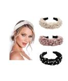 Pearl Knotted Headbands for Women - 3 Color Options | Wide Turban Style Hair Bands - Buy Online on GoSupps.com