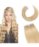 SEGO TAPE Real Hair Extensions 20 Tressen 50g - 18 Medium Blonde #24 with 10 Free Tapes | Premium Remy Hair for Effortless Beauty - Buy Online on GoSupps.com