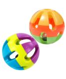 Pet Parrot Toy Colorful Bird Bell Ball For Parakeet Budgie Cockatiel Rabbit Cat Dog Toy Ball 2 Pack - Buy Online on GoSupps.com