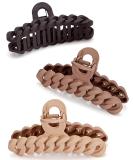 Kitsch Recycled Plastic Large Claw Clip Set - Big Chain Hair Clips for Women - 3pc Set of Large Hair Claw Clips, Jaw Clips - Ideal for Thick Hair & Girls - Neutral Colors - Buy Online on GoSupps.com