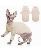 XXL Pumyporeity Sphynx Cat Sweater - Warm Cotton Monkish West Vest Costume for Hairless Cats - Beige Kitten Jumper - Buy Online on GoSupps.com