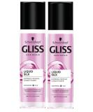 Schwarzkopf Gliss Liquid Silk Leave In Hair Conditioner Spray With Keratin 2 X 200Ml   400Ml - Buy Online on GoSupps.com