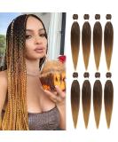 26 Inch Ombre Pre Stretched Braiding Hair Extension 8 Packs - Professional Synthetic Fiber for Twist Braids - Hot Water Setting - Ideal for Black Women (1B/30/27) - Buy Online on GoSupps.com