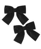 2PCS Velvet Hair Bows Black Hair Ribbon Clips 4 Big Fall Alligator Clips Hair Accessories for Women Girls Toddlers Kids Baby Black-2 - Buy Online on GoSupps.com