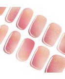 Danni & Toni Half Hardened Gel Nail Films - Sunset Breeze | Light Pink & White Glitter Ombre Nail Wraps | 28 Semi-Hardened Stickers for Stunning Gel Nails - Buy Online on GoSupps.com