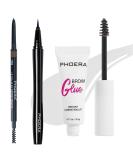 PHOERA Eye Makeup Kit - Dark Brown Eyebrow Pencil Eyeliner & Clear Eyebrow Gel for Perfect Eyebrows - International Shipping Available - Buy Online on GoSupps.com
