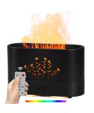 LOVME Upgraded RGB Flame Diffuser 300ML - Remote Control Aroma & Humidifier for Home Office | Ultra Quiet Essential Oil Diffuser in Black - Buy Online on GoSupps.com