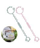 Vicloon Silicone Toy Clip 2Pcs - Food Grade Pacifier & Sippy Cup Strap | Adjustable Stroller & Toy Safety Straps - Anti-Drop Chain for Hanging Toys - Pink/Grey - Buy Online on GoSupps.com
