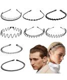 Adjustable Metal Headband for Men - 8 Pieces Non-slip Hair Hoop for Sports & Yoga - Buy Online on GoSupps.com