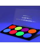 CCbeauty Pro Large UV Glow Face Body Paint Palette - 8 Neon Colors, Water-Based, Non-Toxic, Washable Halloween Makeup for Kids & Adults - Buy Online on GoSupps.com