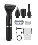 OWill 4-in-1 Ear Nose Hair Trimmer for Men & Women | Flawless Eyebrow & Facial Hair Remover | Stainless Steel Type-C Charge Waterproof Black - Buy Online on GoSupps.com