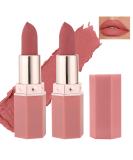 2PCS Matte Nude Lipstick - Long-Lasting Waterproof Velvet Gloss | Natural Moisturizing Labiales for Women & Girls - Honey Peach #01 - Buy Online on GoSupps.com