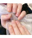 Short Square Shape Press on Nails 24 PCS Artificial Fake Nails with Pearl Decoration Design Full Cover French False Nails for Women and Girls Nail 18 - Buy Online on GoSupps.com