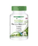 Fairvital Bacopa Monnieri Extract 500mg Brahmi Capsules - Vegan Formula Without Magnesium Stearate | 90 Capsules - Buy Online on GoSupps.com