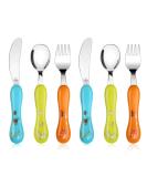 Lehoo Castle Toddler Cutlery 6pcs Stainless Steel Dinosaurs Children's Cutlery Kids Cutlery Flatware Incudes 2 x Spoons 2 x Forks 2 x Knives Orange/Green/Blue - Buy Online on GoSupps.com