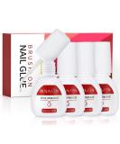 BOLASEN Super Strong Nail Glue for Fake Nails - 4 Bottles 15ml | Professional Long Lasting Acrylic Nail Glue | Quick Press On Glue for Broken Nails - 4pcs - Buy Online on GoSupps.com