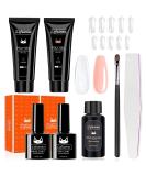 Lofuanna Poly Gel Nail Kit-2 Colors Gel Extension Nail Kit Starter kit,15ML Clear Nude Colors Builder Gel With Slip Solution,All-in-one Nail Gel Kit Nail Art Design for Beginners set1 - Buy Online on GoSupps.com